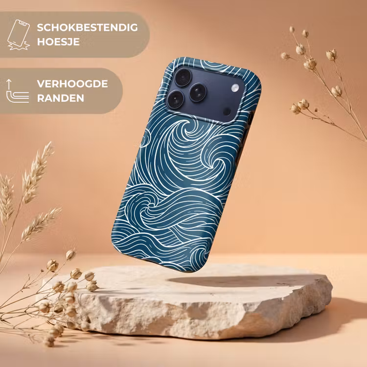 Telefoonhoesje Toughcase - Golven - Spiraal - Water - Abstract - Blauw — 5