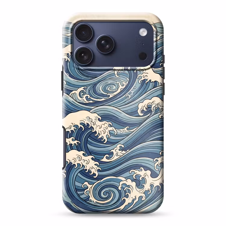 Telefoonhoesje Toughcase - Golven - Zee - Natuur - Abstract - Blauw — 1