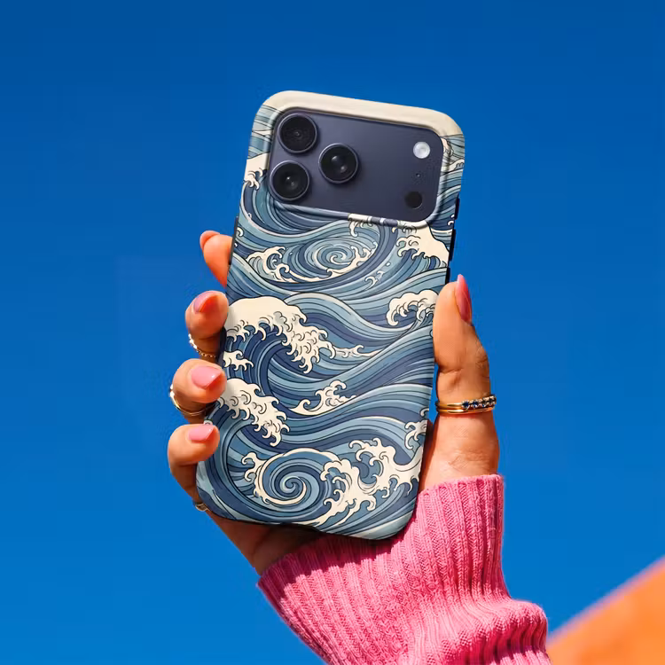 Telefoonhoesje Toughcase - Golven - Zee - Natuur - Abstract - Blauw — 2
