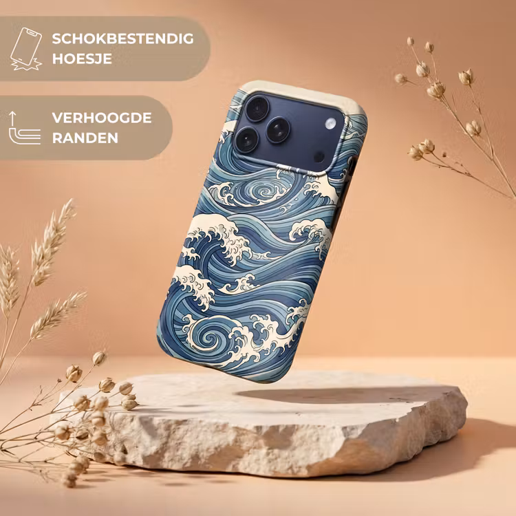 Telefoonhoesje Toughcase - Golven - Zee - Natuur - Abstract - Blauw — 5