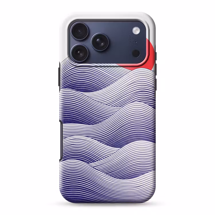 Telefoonhoesje Toughcase - Golven - Zon - Natuur - Abstract - Rood — 1