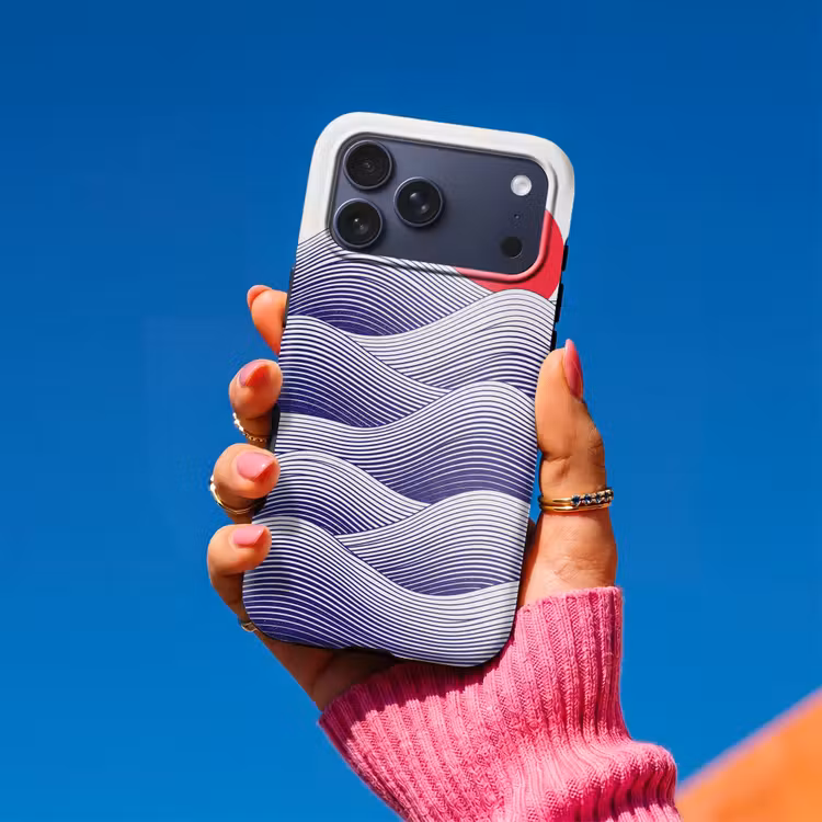Telefoonhoesje Toughcase - Golven - Zon - Natuur - Abstract - Rood — 2