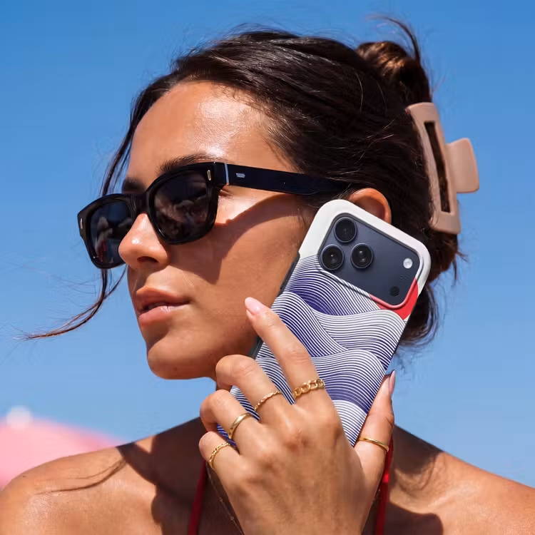 Telefoonhoesje Toughcase - Golven - Zon - Natuur - Abstract - Rood — 6