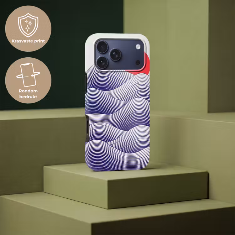 Telefoonhoesje Toughcase - Golven - Zon - Natuur - Abstract - Rood — 7