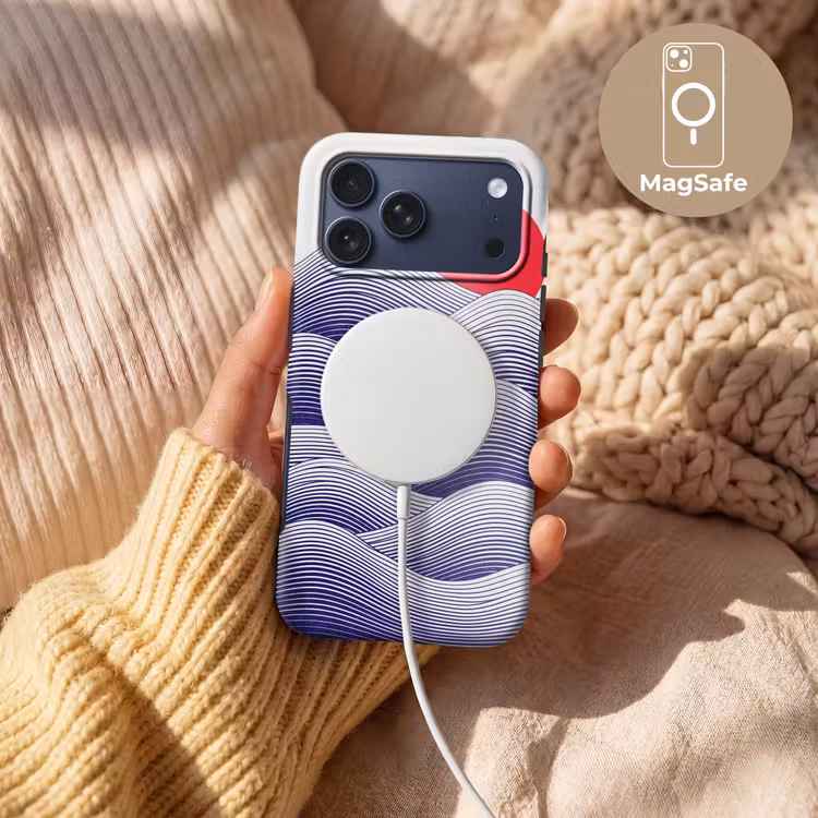 Telefoonhoesje Toughcase - Golven - Zon - Natuur - Abstract - Rood — 8