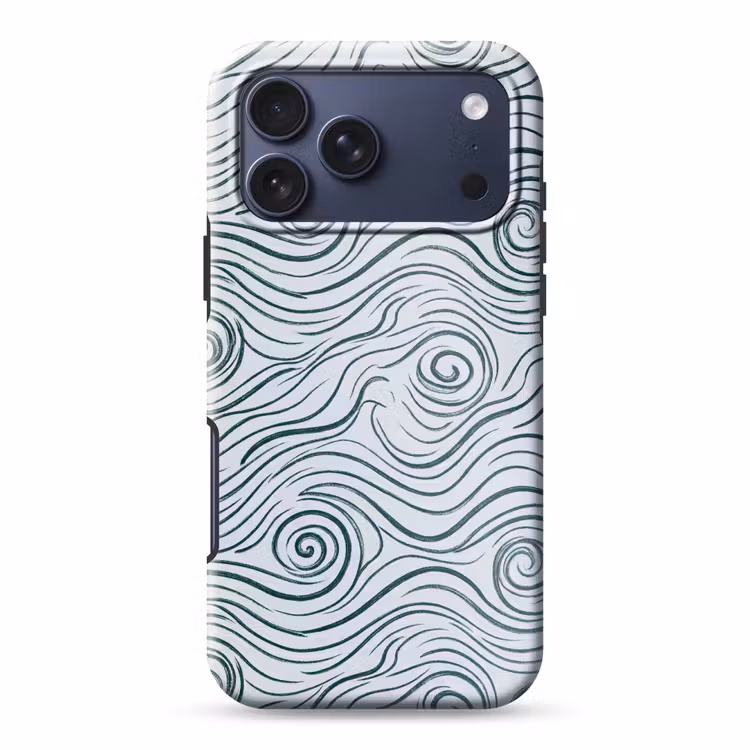 Telefoonhoesje Toughcase - Patroon - Golven - Abstract - Modern - Blauw — 1
