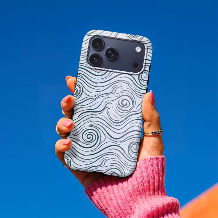 Telefoonhoesje Toughcase - Patroon - Golven - Abstract - Modern - Blauw — 2