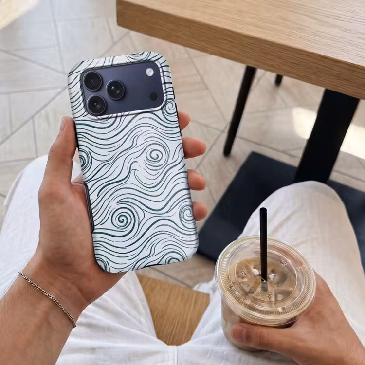 Telefoonhoesje Toughcase - Patroon - Golven - Abstract - Modern - Blauw — 4