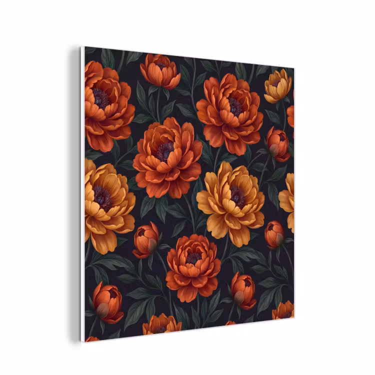 Forex - Bloemen - Bladeren - Natuur - Modern - Oranje — 1