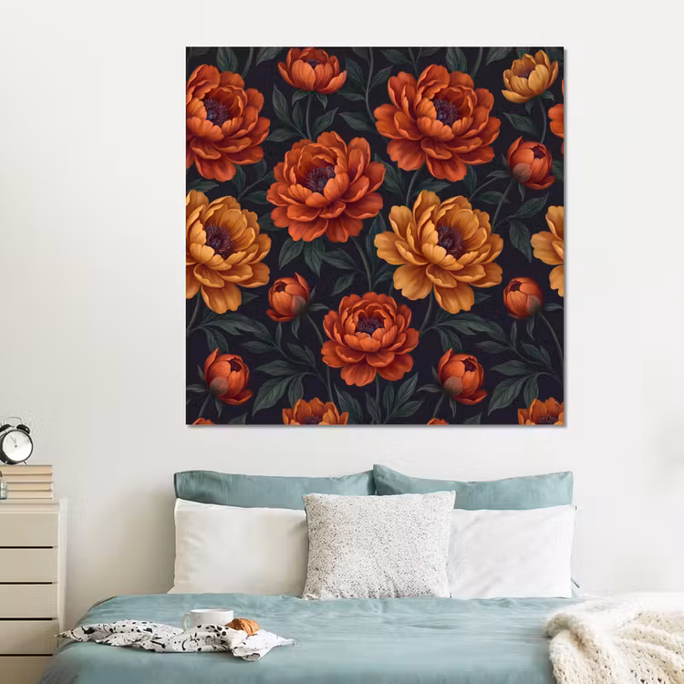 Forex - Bloemen - Bladeren - Natuur - Modern - Oranje — 2