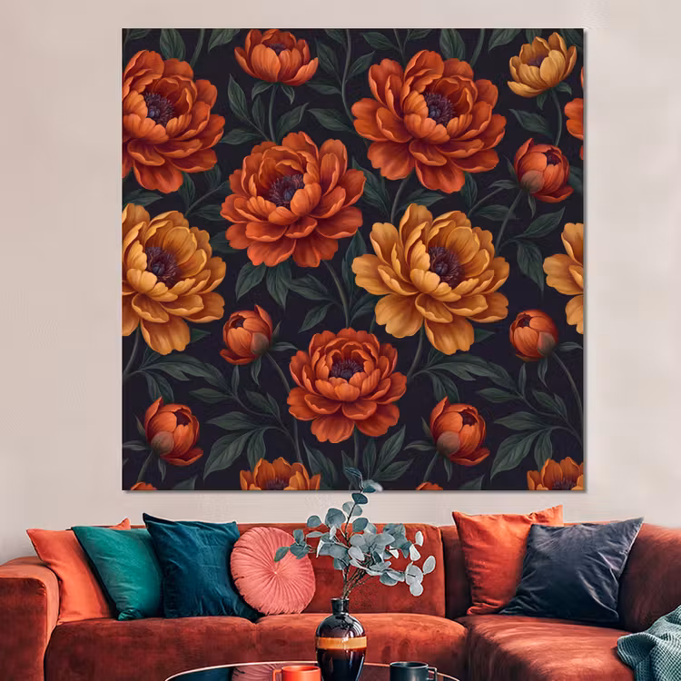 Forex - Bloemen - Bladeren - Natuur - Modern - Oranje — 3