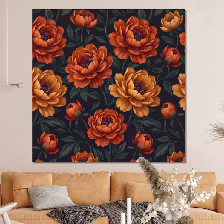 Forex - Bloemen - Bladeren - Natuur - Modern - Oranje — 4