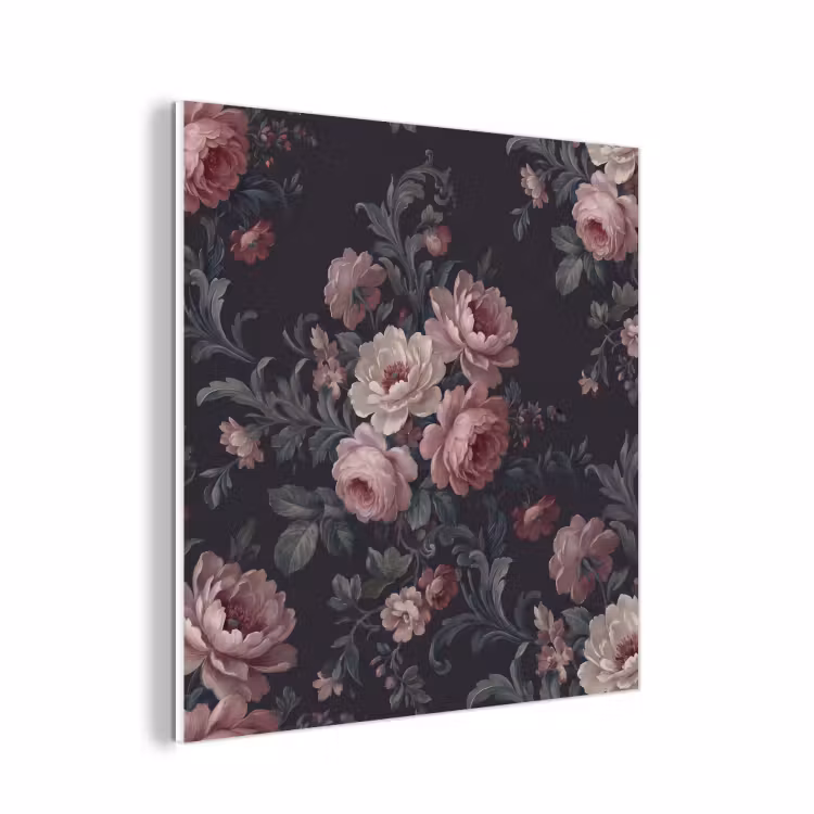 Forex - Bloemen - Patroon - Sierlijk - Roze - Donker — 1
