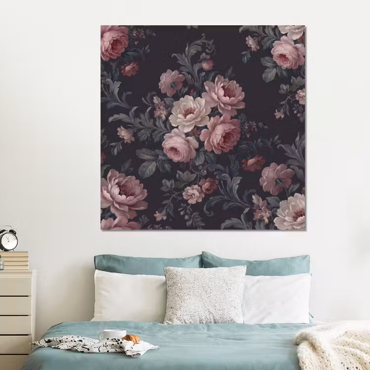 Forex - Bloemen - Patroon - Sierlijk - Roze - Donker — 2