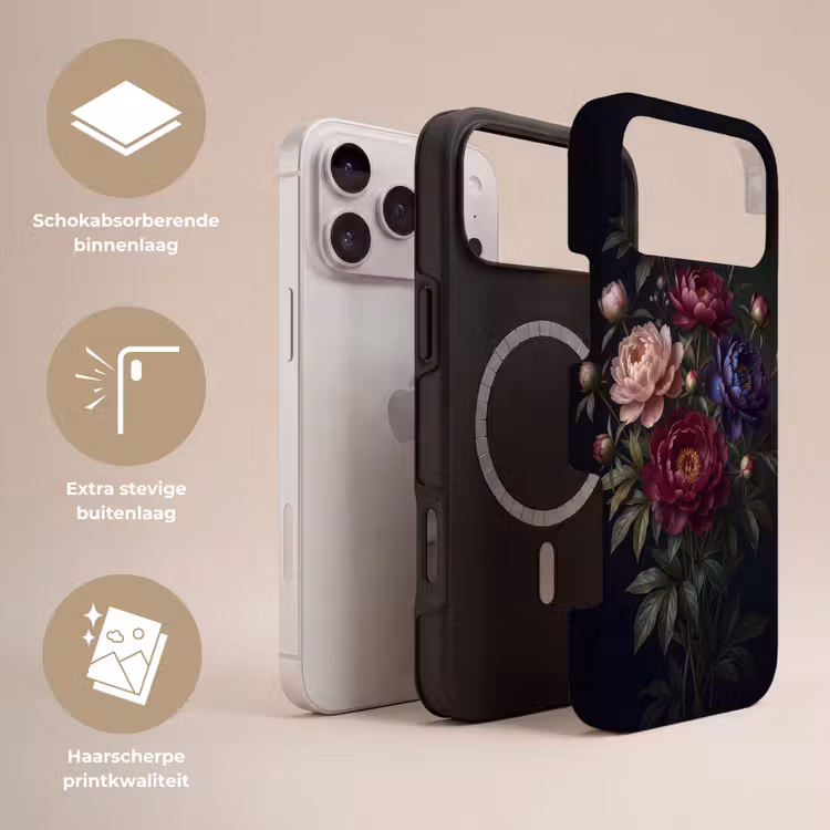 Telefoonhoesje Toughcase - Bloemen - Boeket - Natuur - Modern - Donker — 3