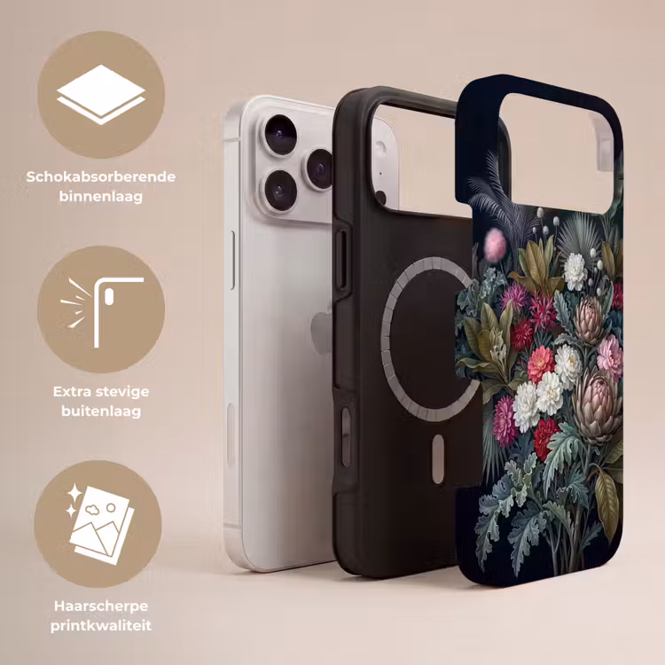 Telefoonhoesje Toughcase - Planten - Tropisch - Botanisch - Donker - Groen — 3