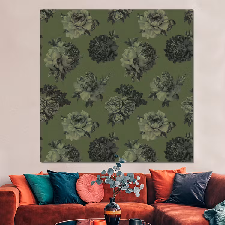 Forex - Klassiek - botanisch - Olijfgroen - Bloemen — 3