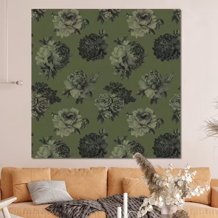 Forex - Klassiek - botanisch - Olijfgroen - Bloemen — 4