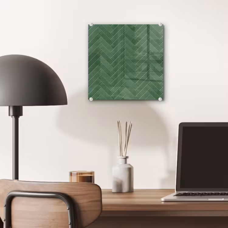 Glas schilderij - Visgraat - Wandtegel - Bosgroen — 7