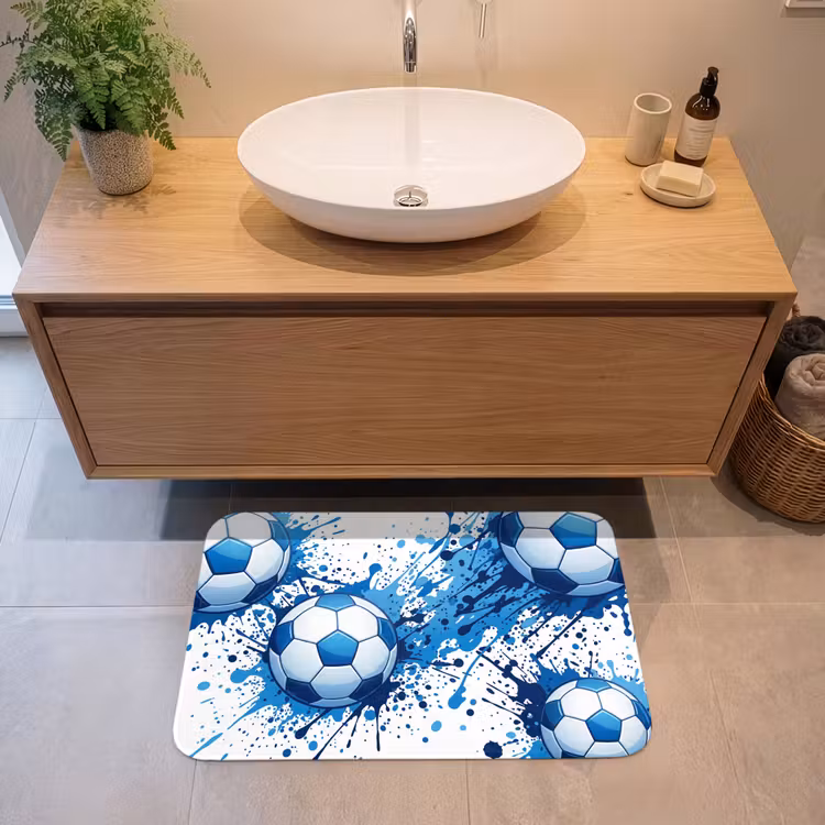 Badmat - Voetballen - Verf - Sport - Blauw — 2