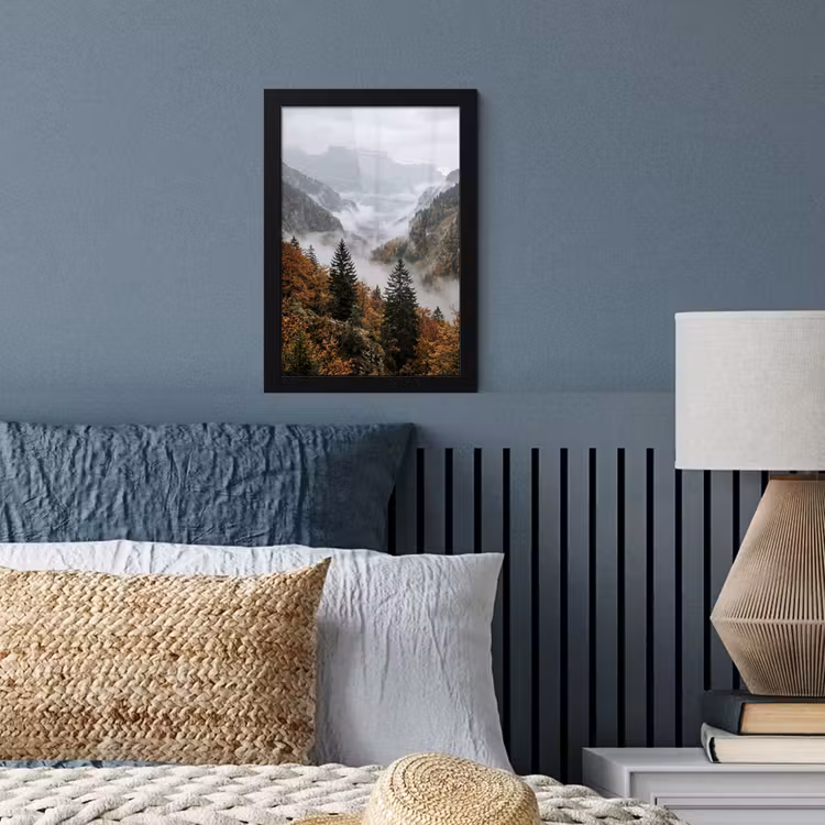 Poster met lijst - Bergen - Vallei - Mist - Herfst - Natuur — 3