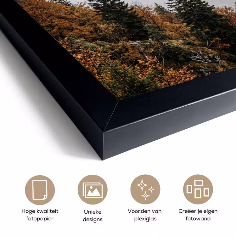 Poster met lijst - Bergen - Vallei - Mist - Herfst - Natuur — 6