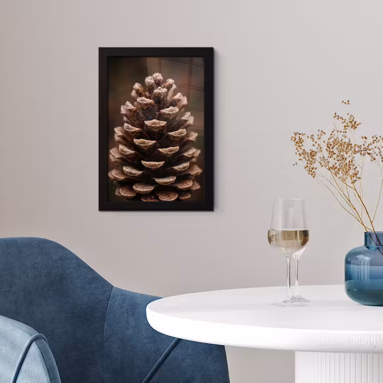 Poster met lijst - Dennenappel - Bos - Herfst - Bruin - Sfeervol — 4