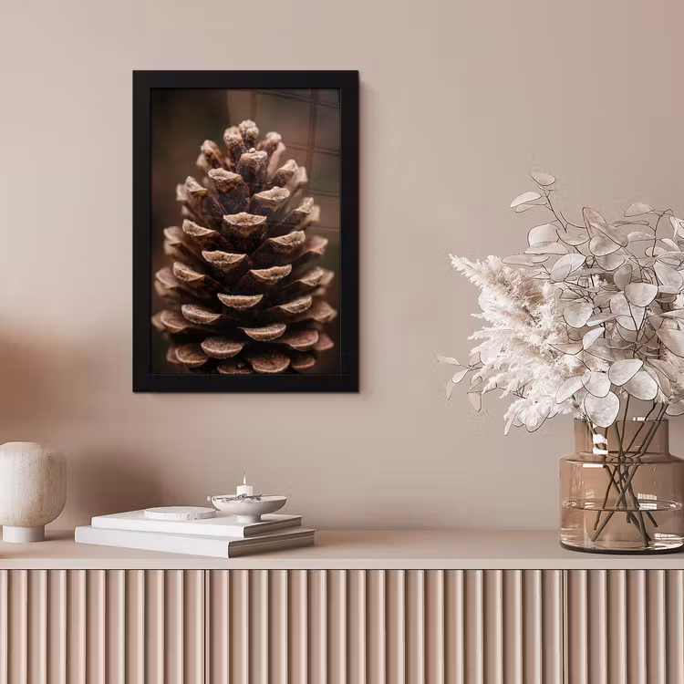 Poster met lijst - Dennenappel - Bos - Herfst - Bruin - Sfeervol — 5