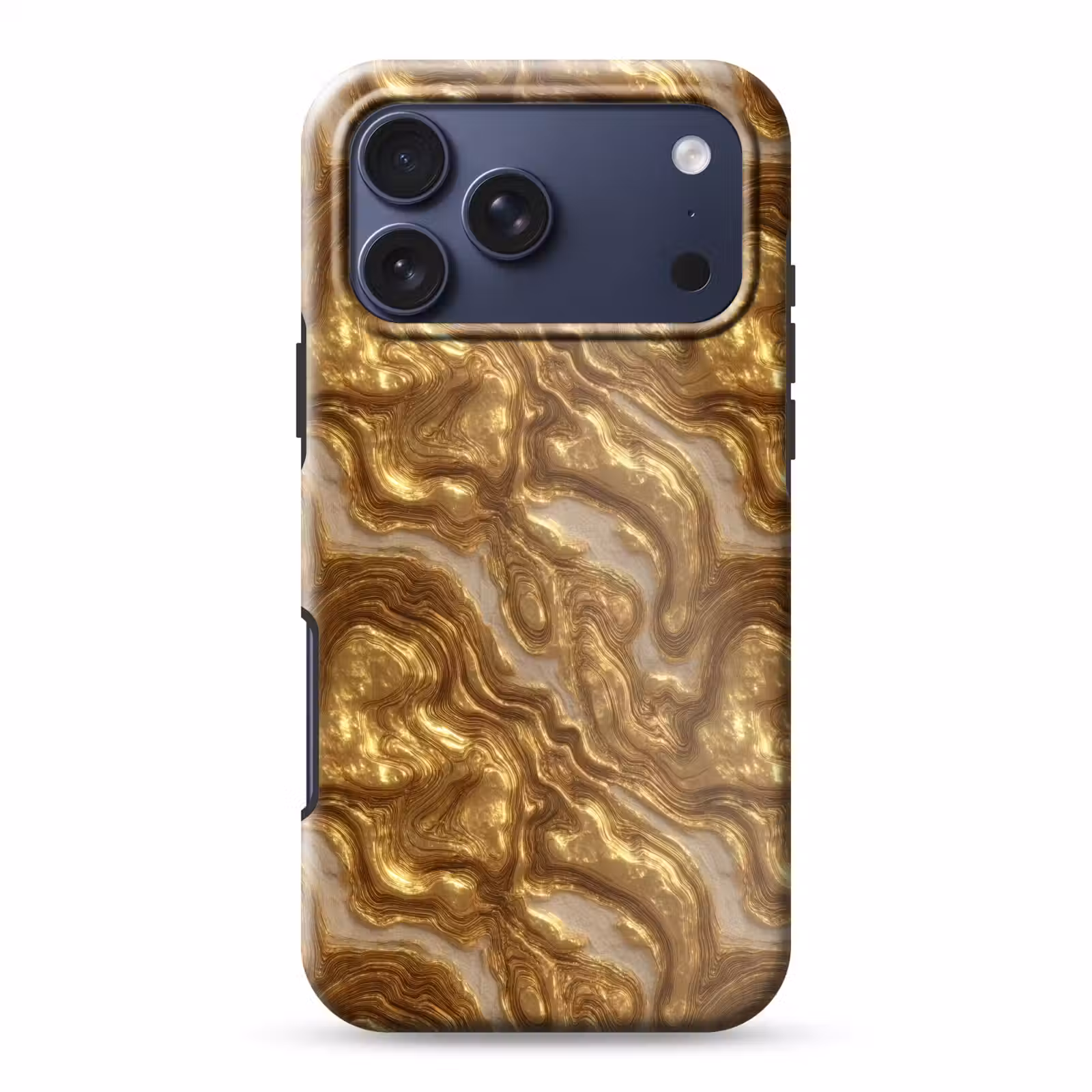 Telefoonhoesje Toughcase - Golven - Organisch - Goud - Crème — 1