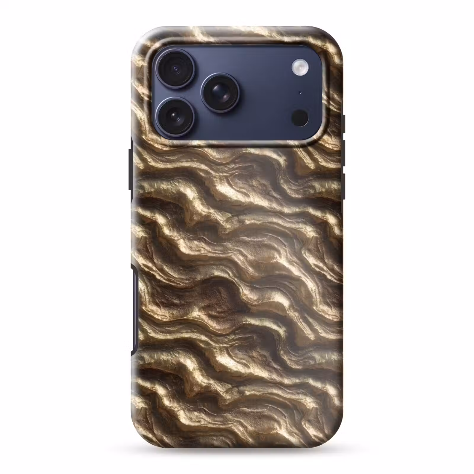 Telefoonhoesje Toughcase - Reliëf - Golven - Abstract - Bronsgoud — 1