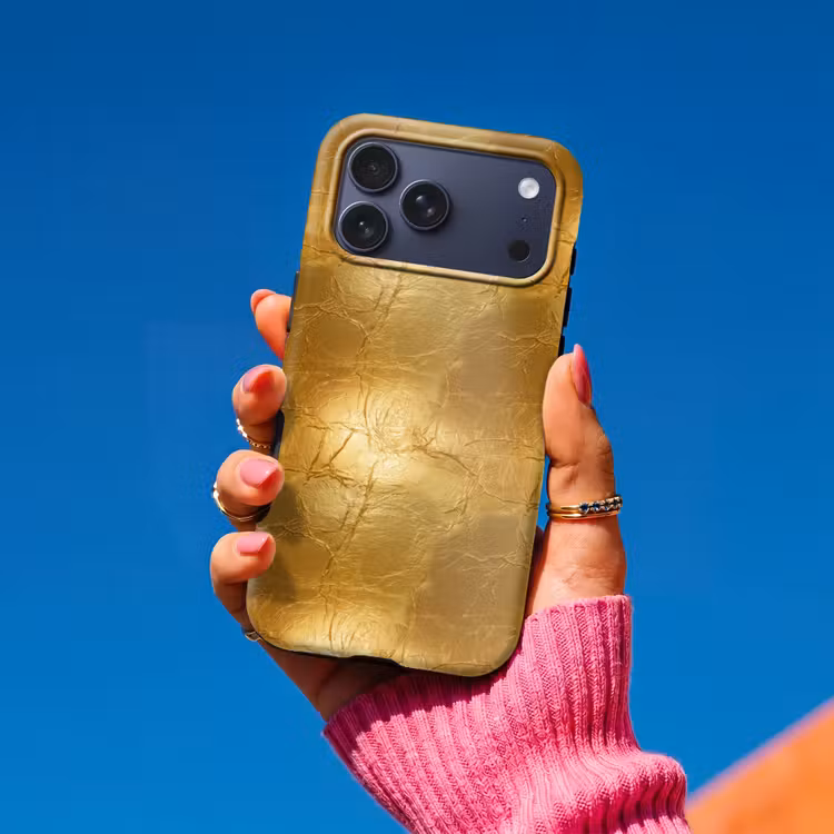 Telefoonhoesje Toughcase - Bladgoud - Vintage - Textuur - Warm Goud — 2