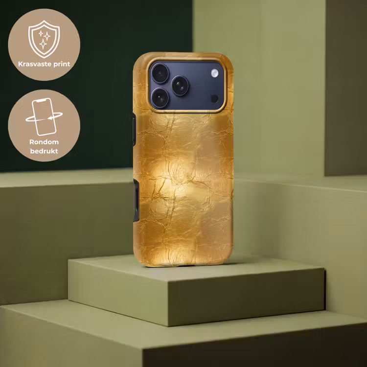Telefoonhoesje Toughcase - Bladgoud - Vintage - Textuur - Warm Goud — 7