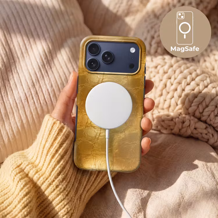 Telefoonhoesje Toughcase - Bladgoud - Vintage - Textuur - Warm Goud — 8