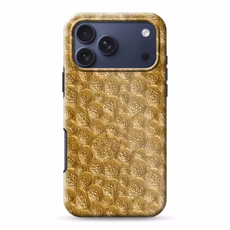 Telefoonhoesje Toughcase - Gehamerd - Mozaïek - Antiek - Goud — 1