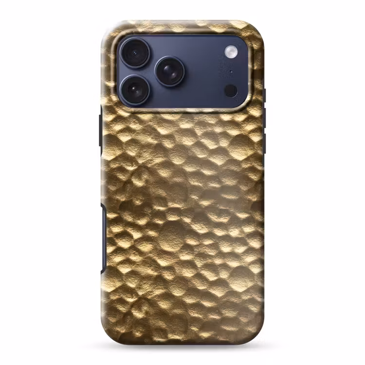 Telefoonhoesje Toughcase - Gehamerd - Reliëf - Textuur - Bronsgoud — 1