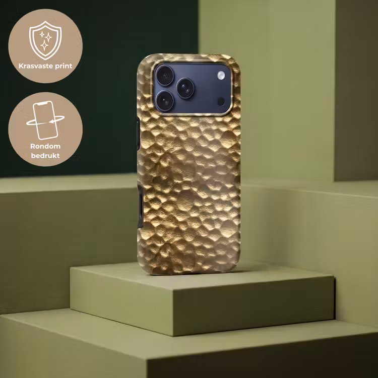 Telefoonhoesje Toughcase - Gehamerd - Reliëf - Textuur - Bronsgoud — 7