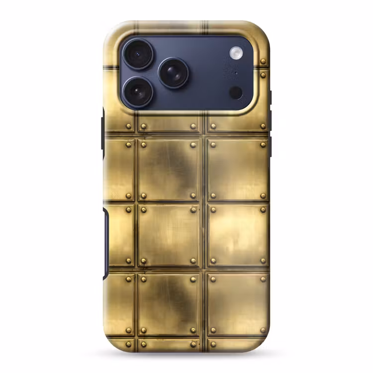 Telefoonhoesje Toughcase - Platen - Industrieel - Stoer - Goud — 1