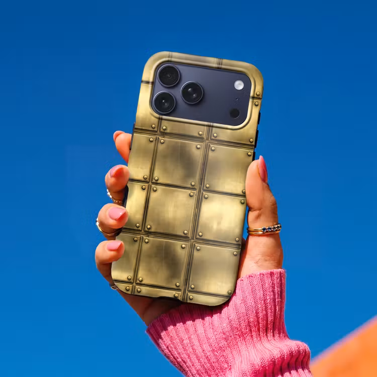 Telefoonhoesje Toughcase - Platen - Industrieel - Stoer - Goud — 2
