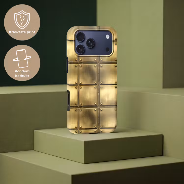 Telefoonhoesje Toughcase - Platen - Industrieel - Stoer - Goud — 7