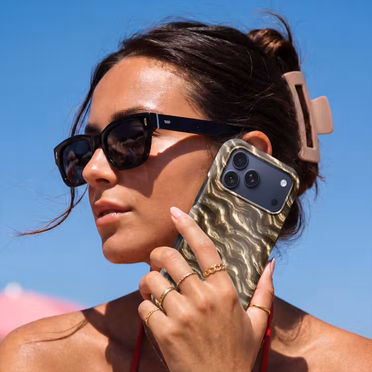 Telefoonhoesje Toughcase - Reliëf - Golven - Abstract - Bronsgoud — 6