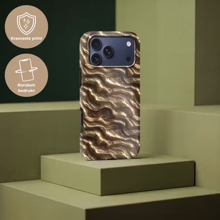 Telefoonhoesje Toughcase - Reliëf - Golven - Abstract - Bronsgoud — 7