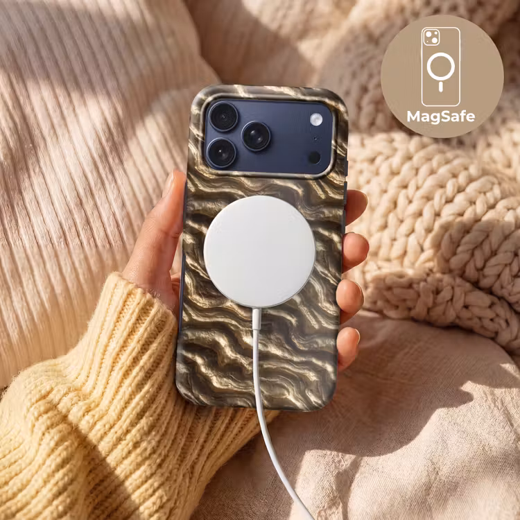 Telefoonhoesje Toughcase - Reliëf - Golven - Abstract - Bronsgoud — 8