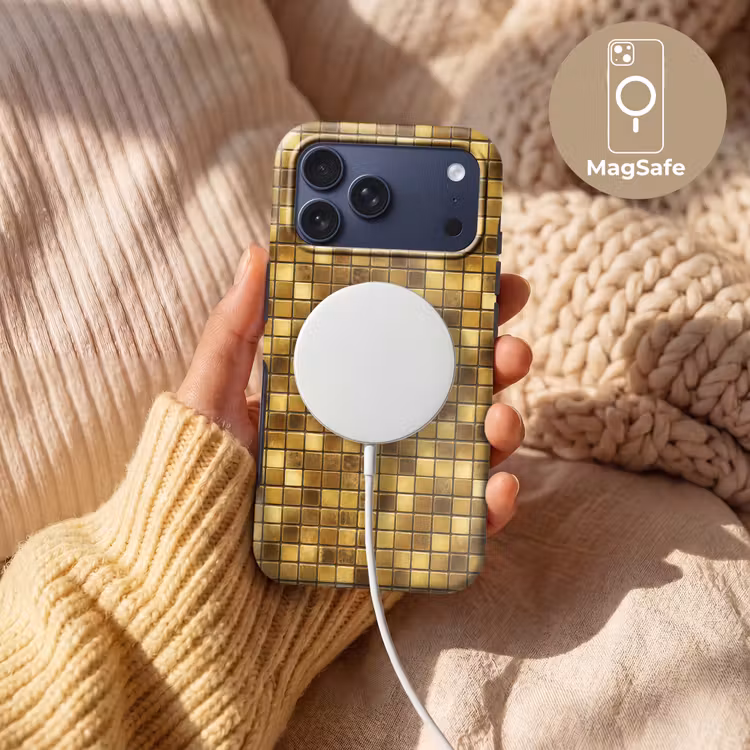 Telefoonhoesje Toughcase - Tegels - Mozaïek - Luxe - Warm Goud — 8