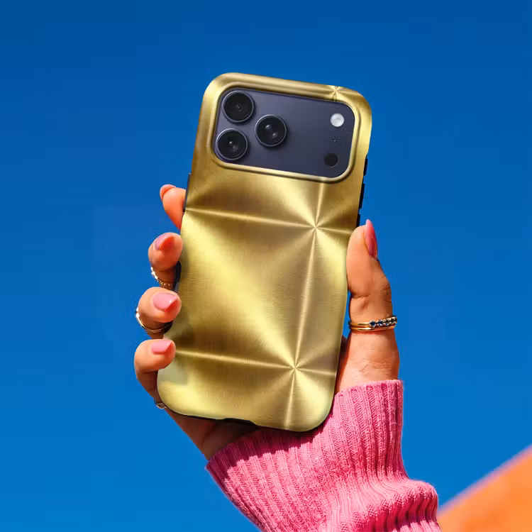 Telefoonhoesje Toughcase - Textuur - Geborsteld Goud - Industrieel - Metallic — 2