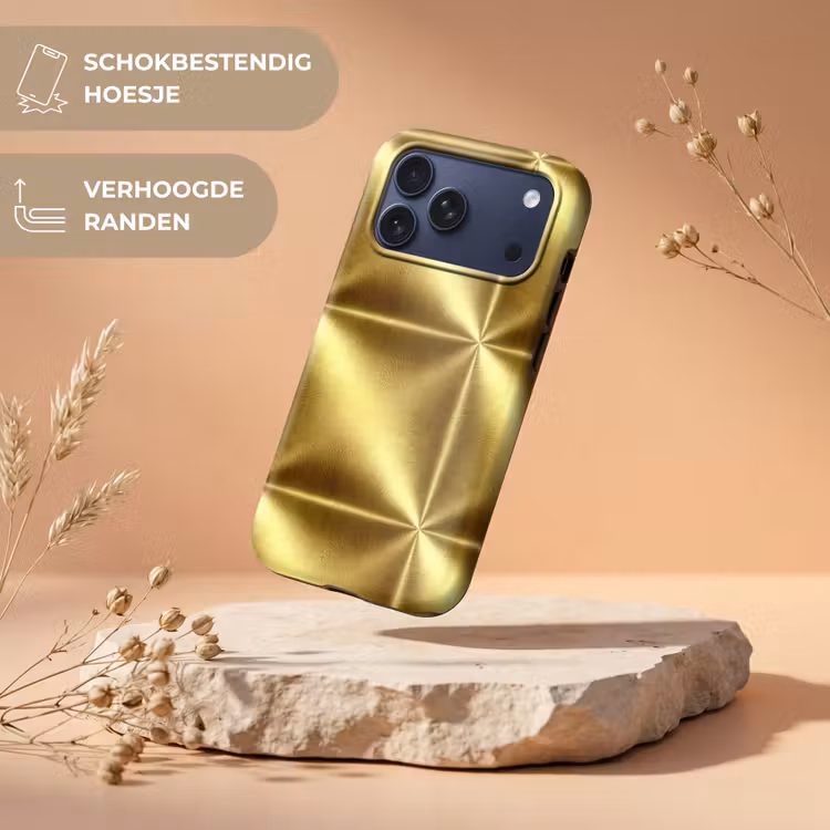 Telefoonhoesje Toughcase - Textuur - Geborsteld Goud - Industrieel - Metallic — 5