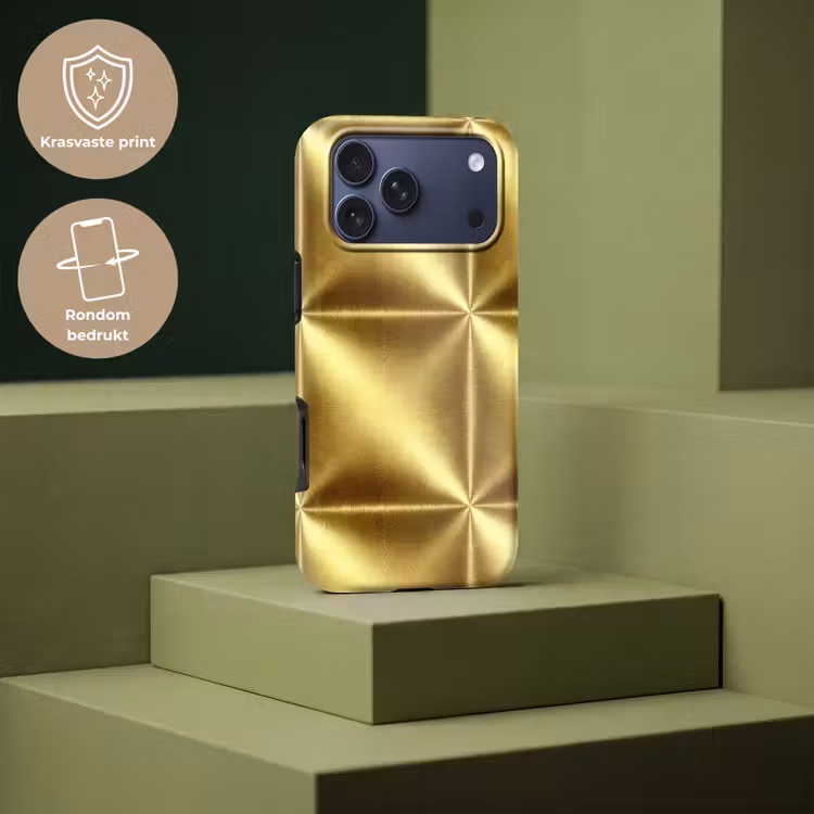 Telefoonhoesje Toughcase - Textuur - Geborsteld Goud - Industrieel - Metallic — 7