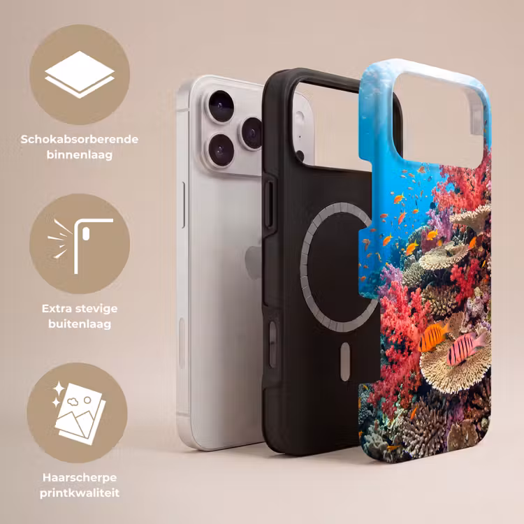 Telefoonhoesje Toughcase - Koraalrif - Vissen - Onderwater - Tropisch - Rood — 3