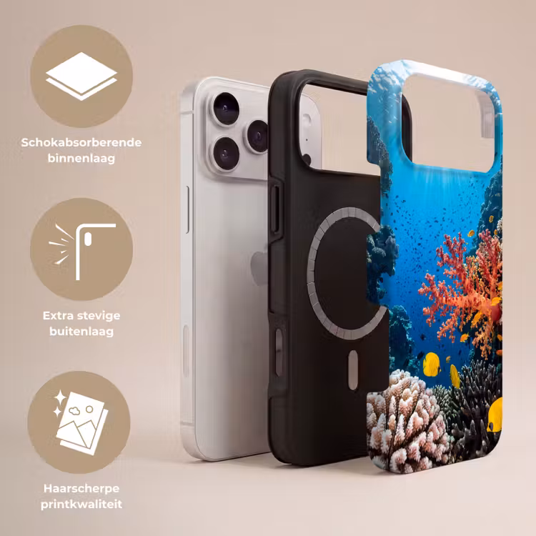 Telefoonhoesje Toughcase - Zee - Koraalrif - Natuur - Levendig - Blauw — 3