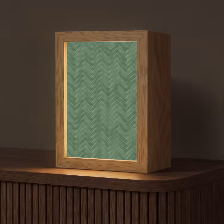 Gepersonaliseerde lightbox - Visgraat - Wandtegel - Bosgroen — 1