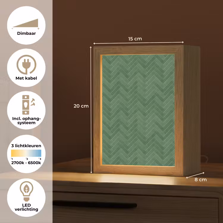 Gepersonaliseerde lightbox - Visgraat - Wandtegel - Bosgroen — 7